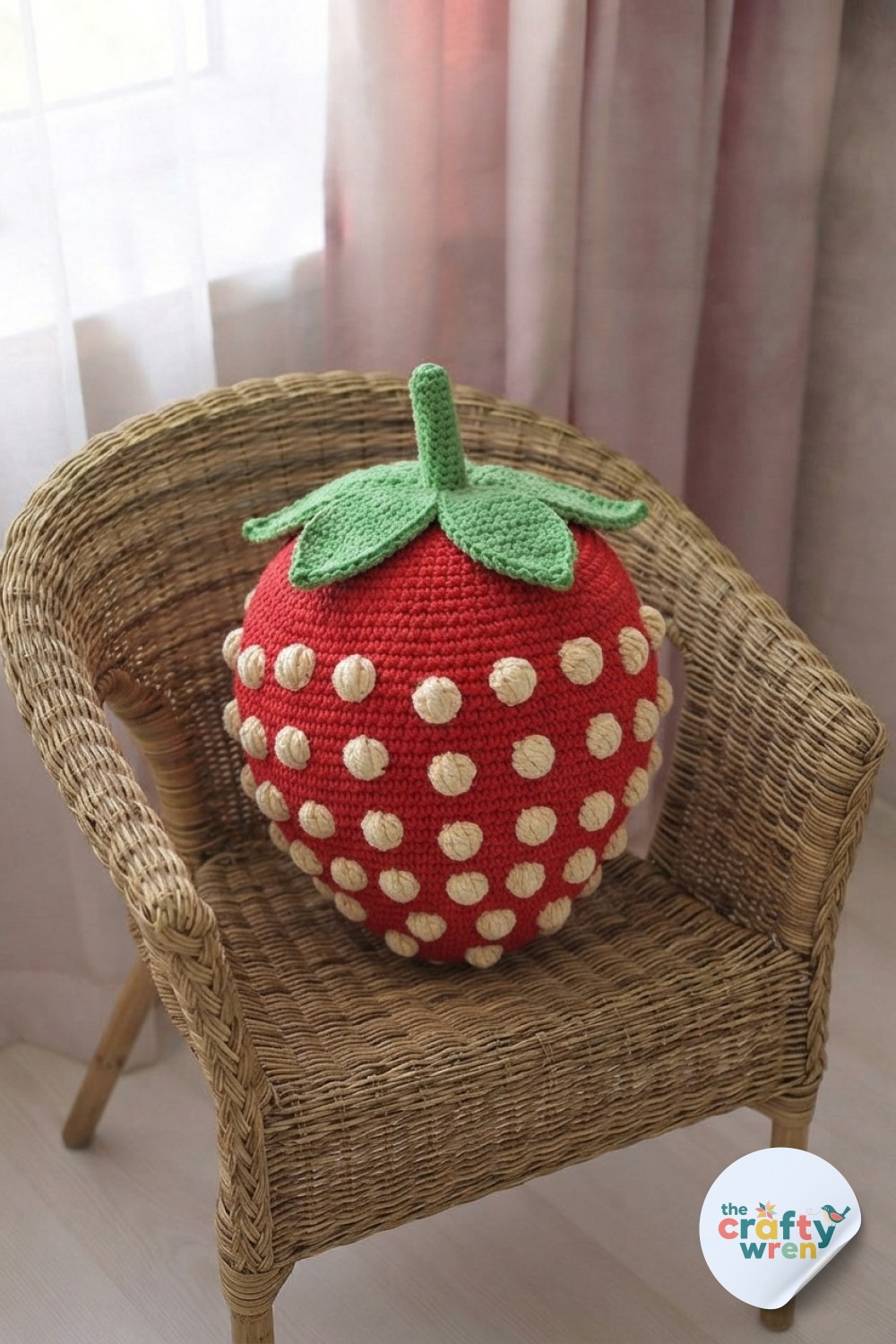 3D Strawberry Bobble Crochet Stitch - A Plush Strawberry