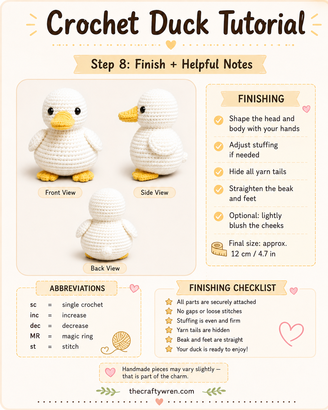 Amigurumi Duck Pattern - A Squishy Little Duck You Can Make