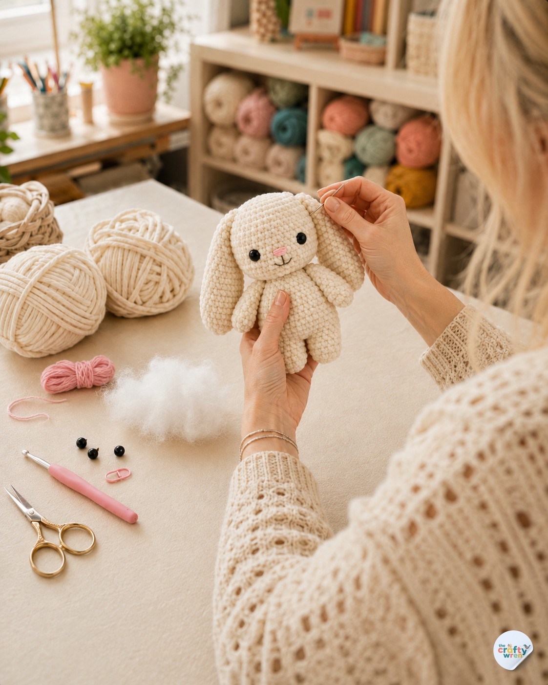 Crochet Bunny Amigurumi Pattern - A Soft Chenille Plush You