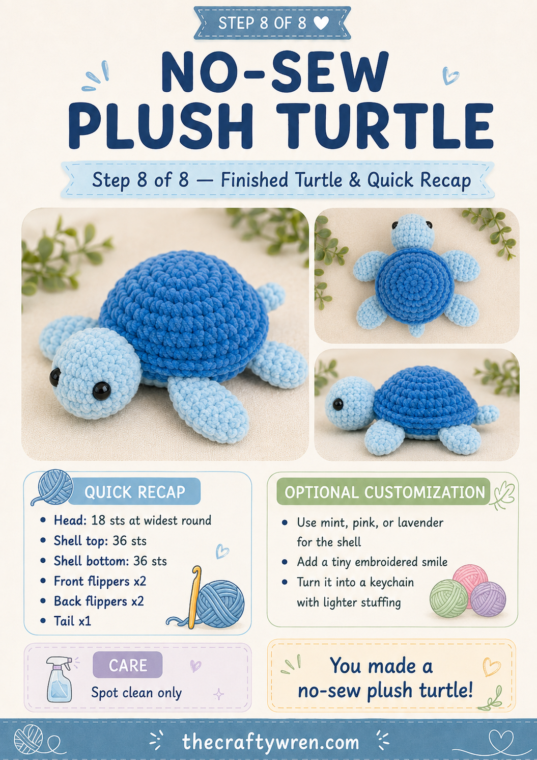 No - Sew Plush Turtle - A Crochet Amigurumi You Join