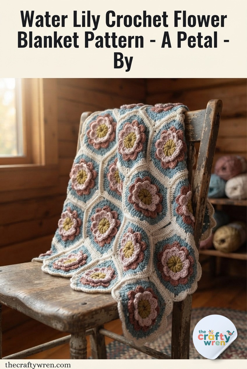 Water Lily Crochet Flower Blanket Pattern - A Petal - By -