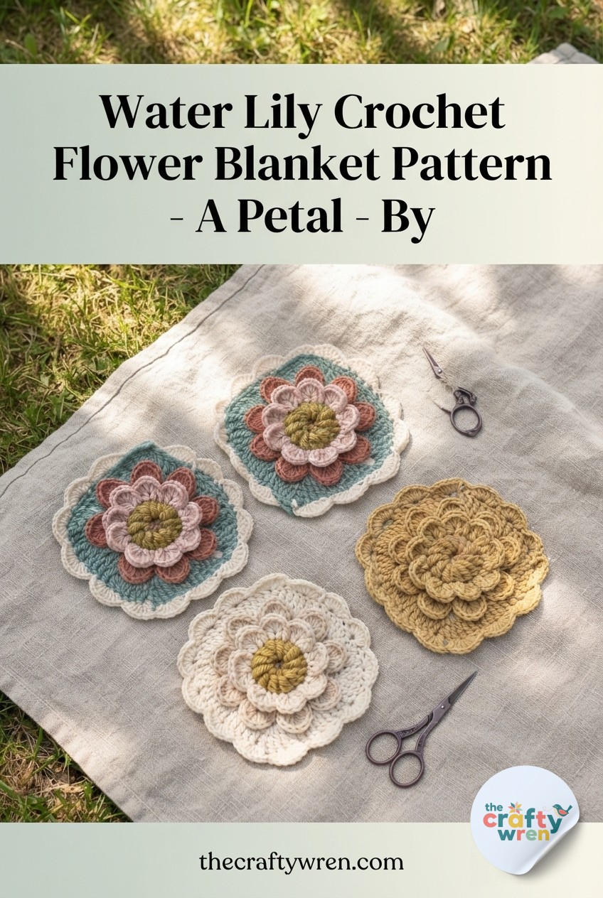Water Lily Crochet Flower Blanket Pattern - A Petal - By -
