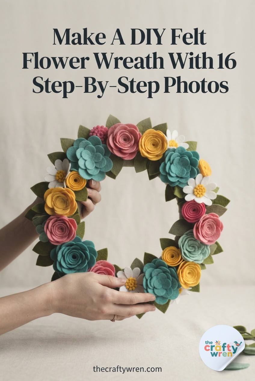 Make A DIY Felt Flower Wreath With 16 Step-By-Step Photos