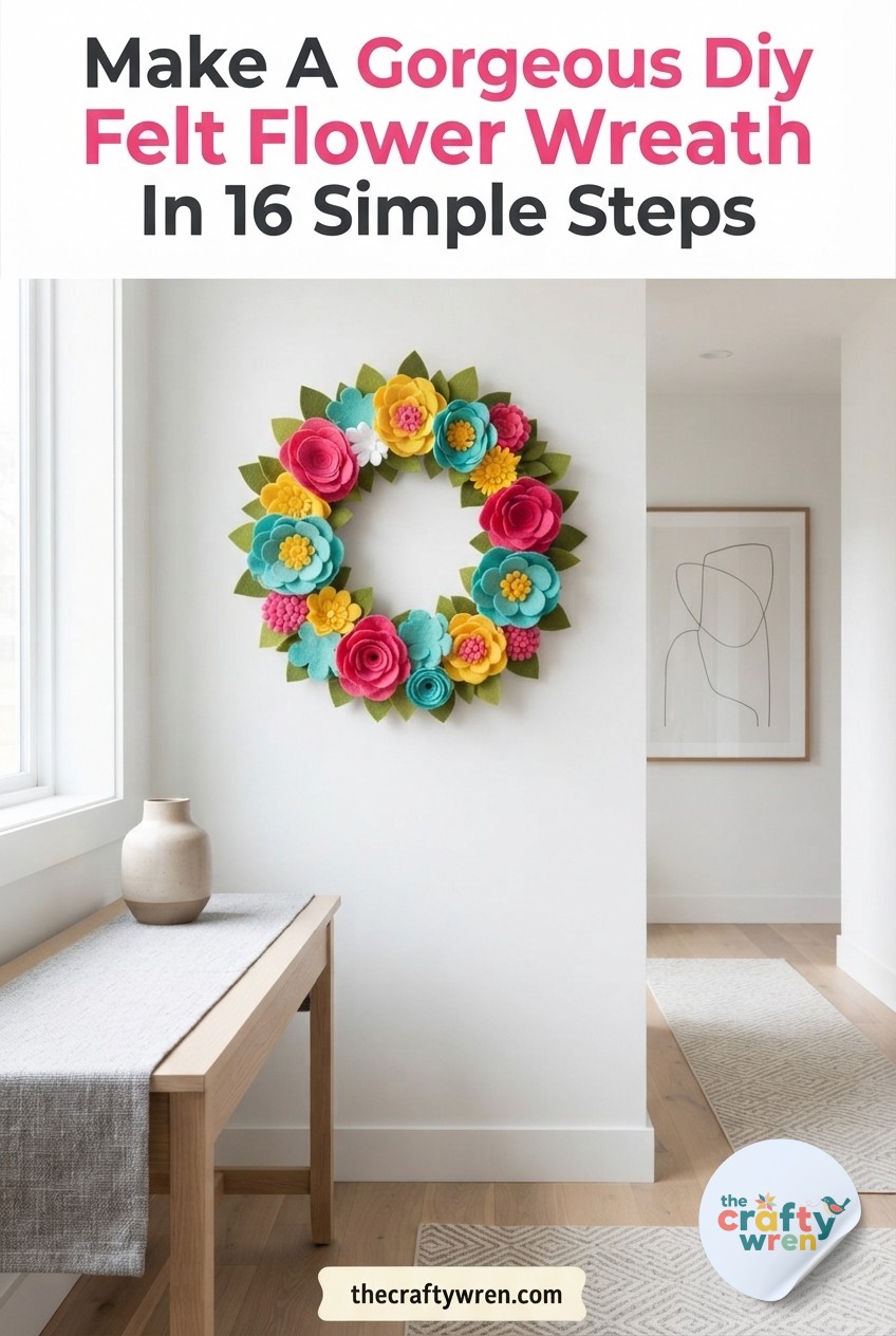 Make A Gorgeous Diy Felt Flower Wreath In 16 Simple Steps