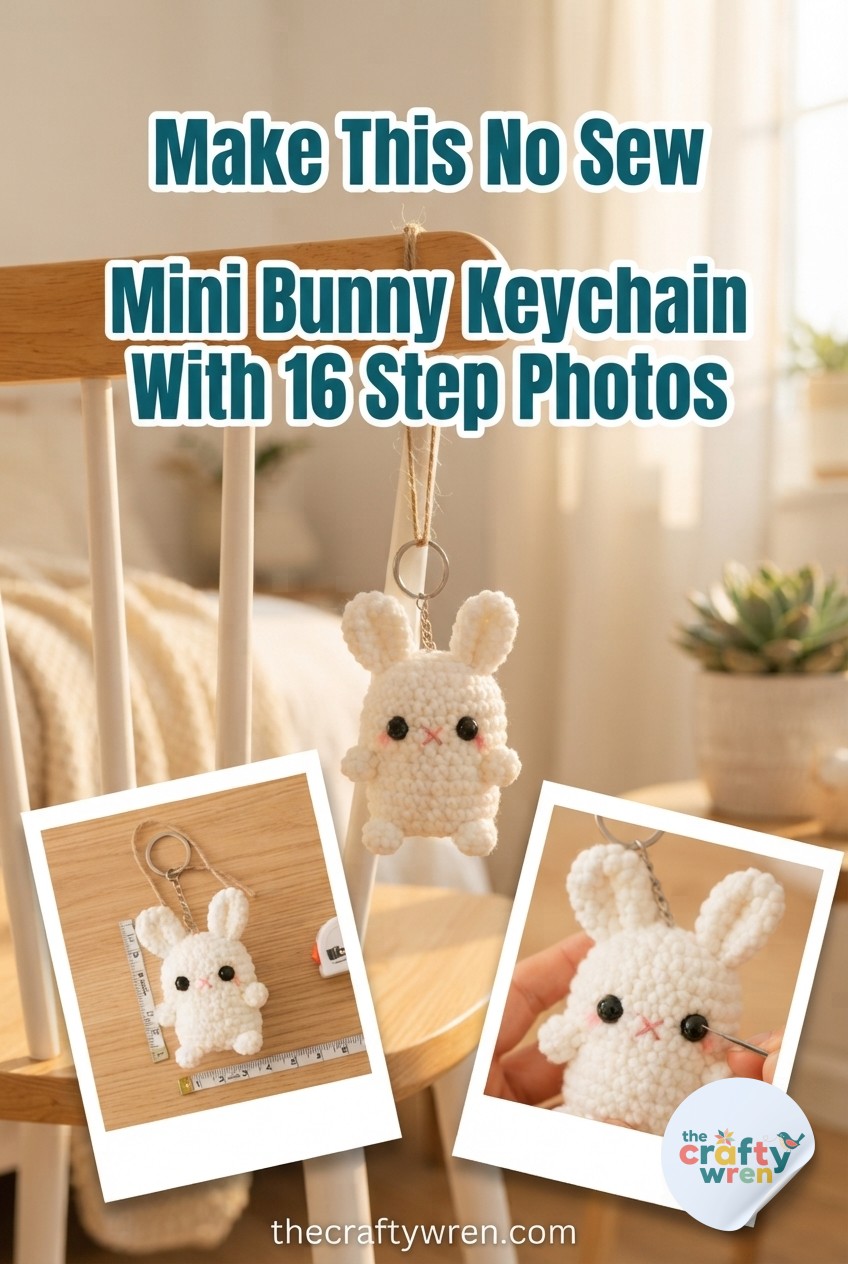 Make This No Sew Mini Bunny Keychain With 16 Step Photos
