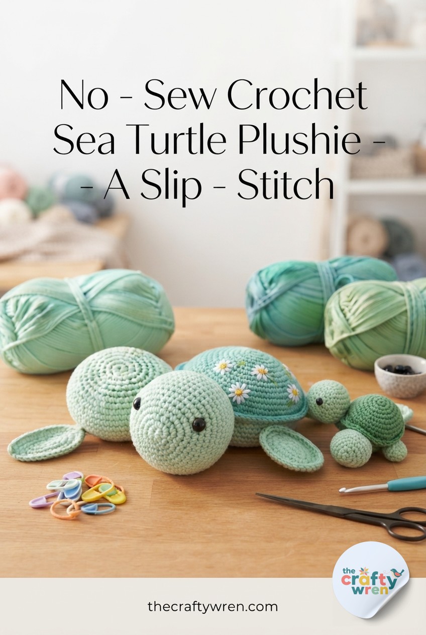 No - Sew Crochet Sea Turtle Plushie - A Slip - Stitch