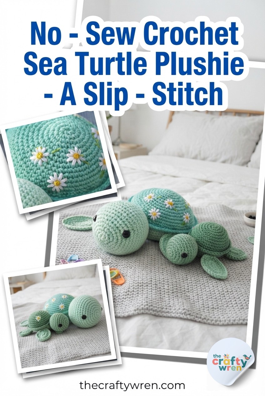 No - Sew Crochet Sea Turtle Plushie - A Slip - Stitch