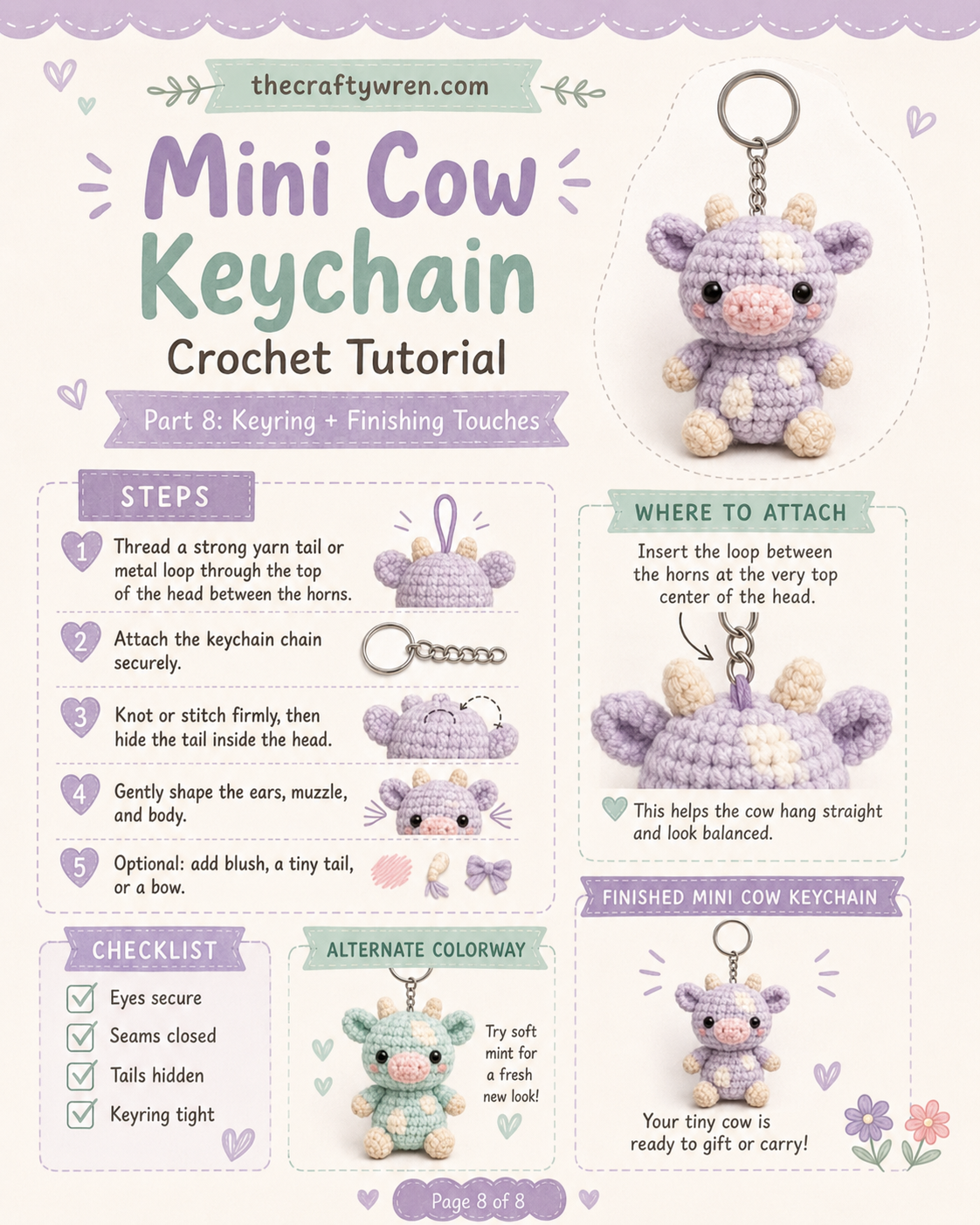 Pastel Cow Amigurumi Keychain - A Cozy Crochet Tutorial